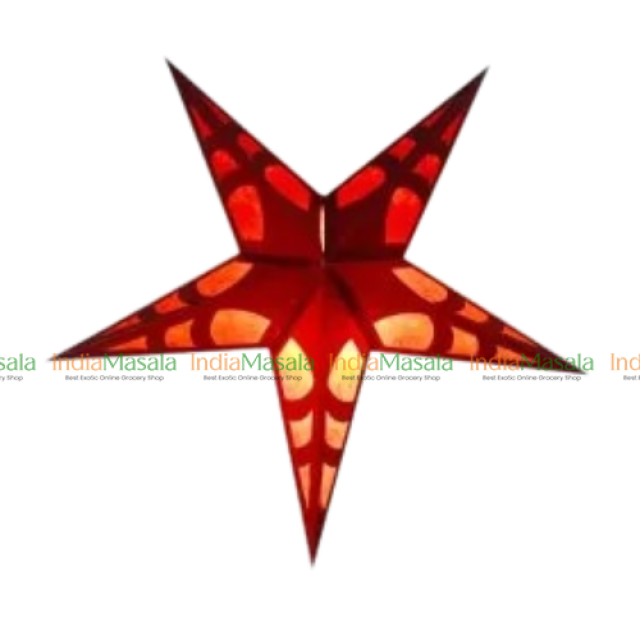 CHRISTMAS HANGING PAPER LANTERN MAROON COLOUR STAR  SIZE  30 inch - 1Pcs

