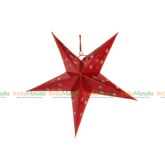 CHRISTMAS HANGING PAPER LANTERN RED COLOUR STAR  SIZE  30 inch - 1Pcs