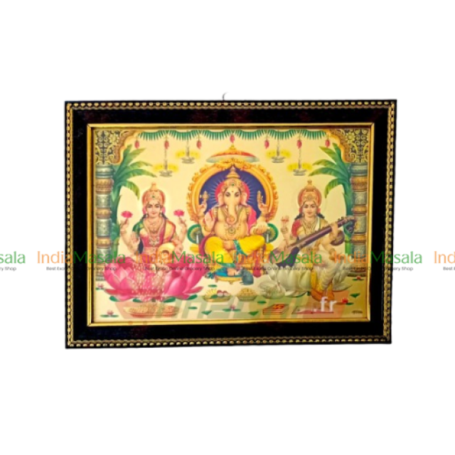 LAKSHMI GANESH SARASWATI GOD PHOTO FRAME - 1Pc