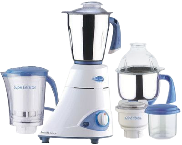 PREETHI BLUE LEAF PLATINUM MIXER GRINDER 750 WATT -1 Pc plus EU Adapter