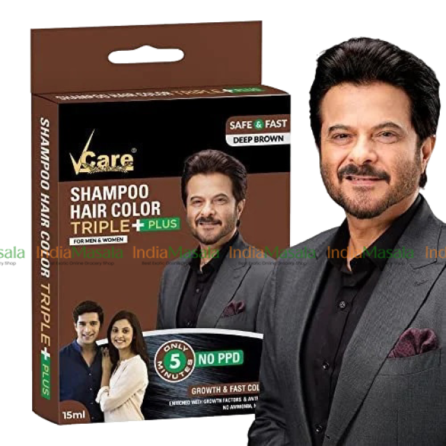 VCARE SHAMPOO HAIR COLOR TRIPLE PLUS FOR MEN AND WOMEN - 25ml
